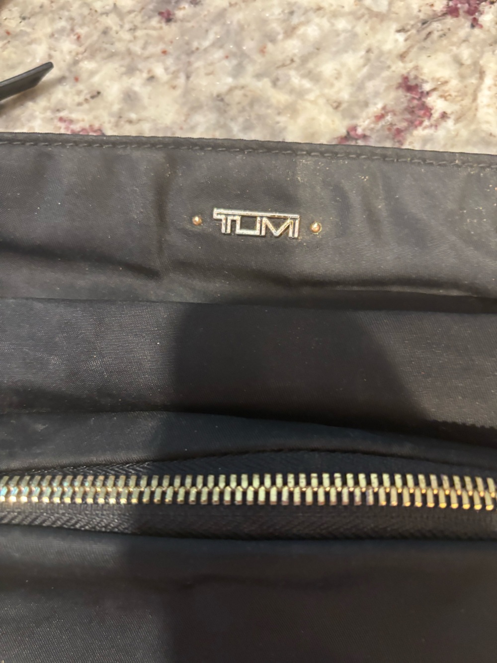 Tumi Black Nylon Crossbody with Gold Accents - Picture 2 of 9
